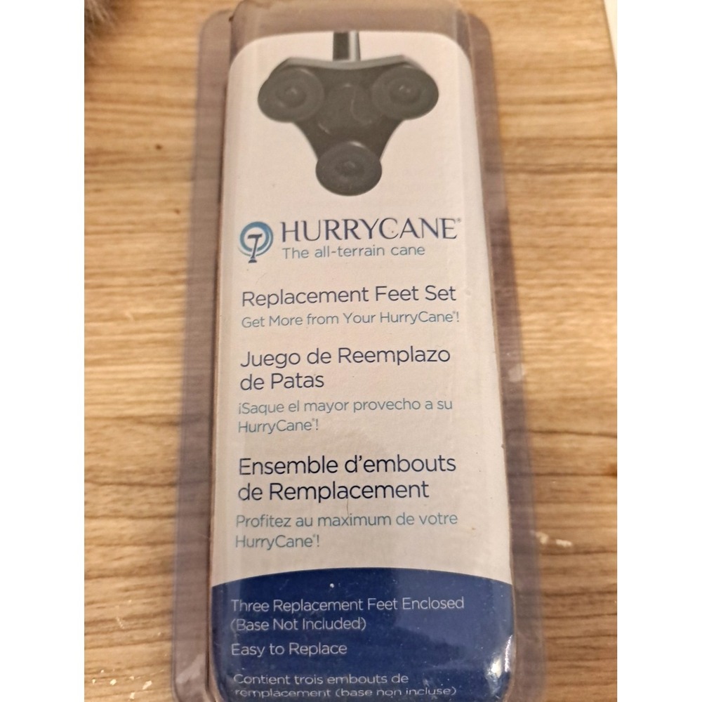 HurryCane Replacement Feet Set Rubber 3-Pack All-Terrain Cane Black NIB!